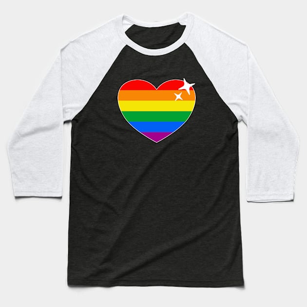 LGBT Flag - LGBT Heart Baseball T-Shirt by Football from the Left